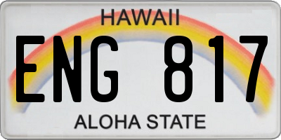 HI license plate ENG817