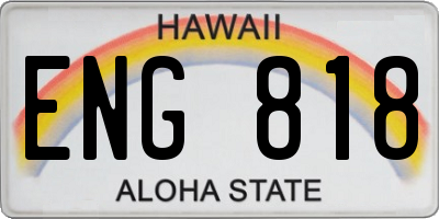 HI license plate ENG818