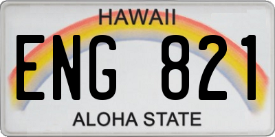 HI license plate ENG821