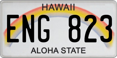 HI license plate ENG823
