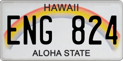 HI license plate ENG824