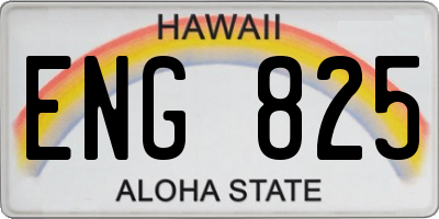 HI license plate ENG825