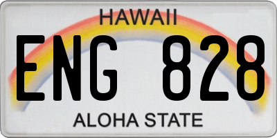 HI license plate ENG828