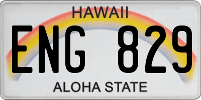 HI license plate ENG829