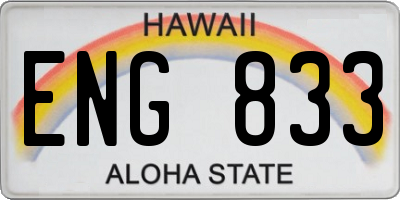 HI license plate ENG833