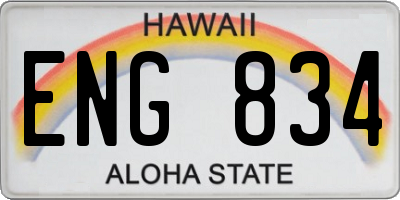 HI license plate ENG834