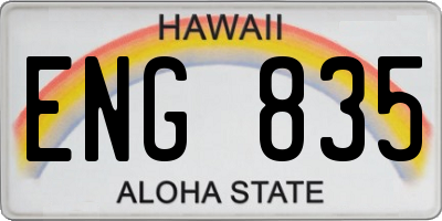 HI license plate ENG835