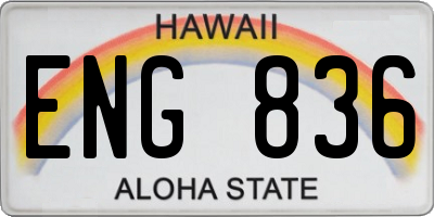 HI license plate ENG836