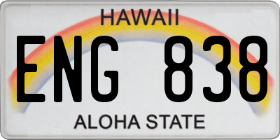 HI license plate ENG838