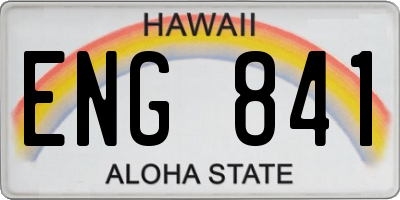 HI license plate ENG841