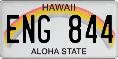HI license plate ENG844
