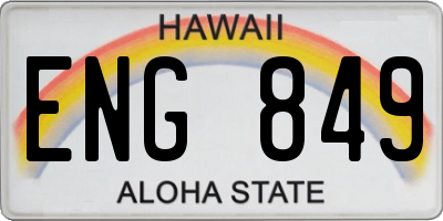 HI license plate ENG849