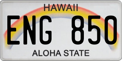 HI license plate ENG850