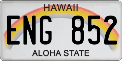 HI license plate ENG852