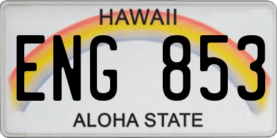 HI license plate ENG853