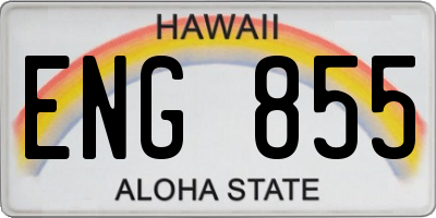 HI license plate ENG855