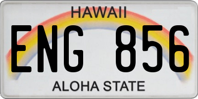 HI license plate ENG856
