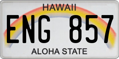 HI license plate ENG857