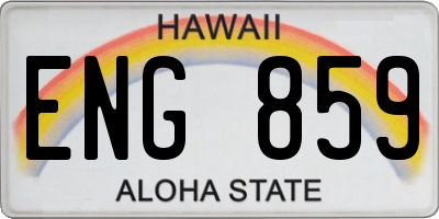 HI license plate ENG859