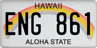 HI license plate ENG861