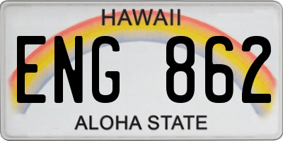 HI license plate ENG862