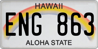 HI license plate ENG863