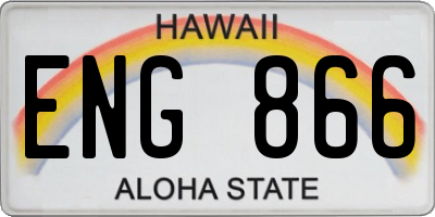 HI license plate ENG866