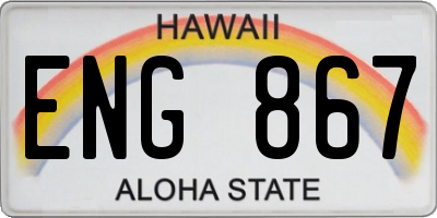 HI license plate ENG867