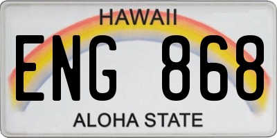 HI license plate ENG868