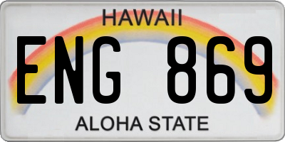 HI license plate ENG869