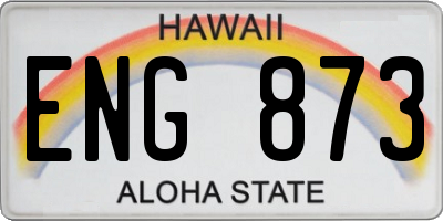 HI license plate ENG873