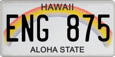 HI license plate ENG875