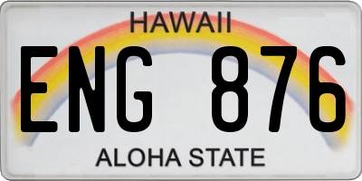 HI license plate ENG876