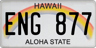 HI license plate ENG877