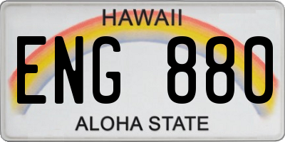 HI license plate ENG880