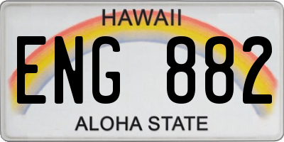 HI license plate ENG882