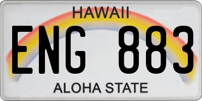 HI license plate ENG883
