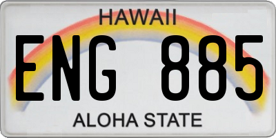 HI license plate ENG885
