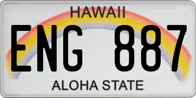 HI license plate ENG887