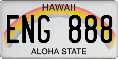 HI license plate ENG888
