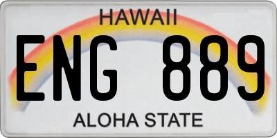HI license plate ENG889