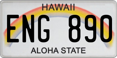 HI license plate ENG890