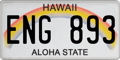HI license plate ENG893