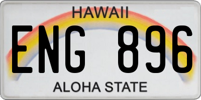 HI license plate ENG896