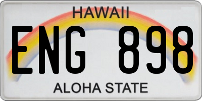 HI license plate ENG898