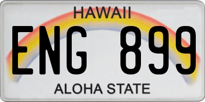 HI license plate ENG899