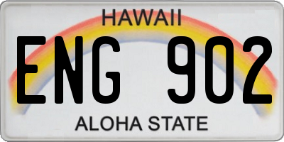HI license plate ENG902