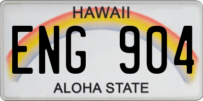HI license plate ENG904