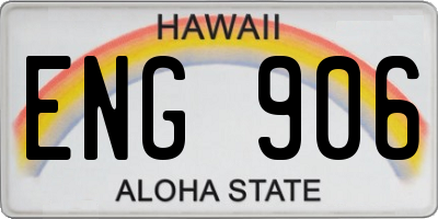 HI license plate ENG906
