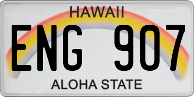 HI license plate ENG907